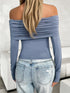 'Yarrow' Off Shoulder Ruched Crop Top - Celes Fashion